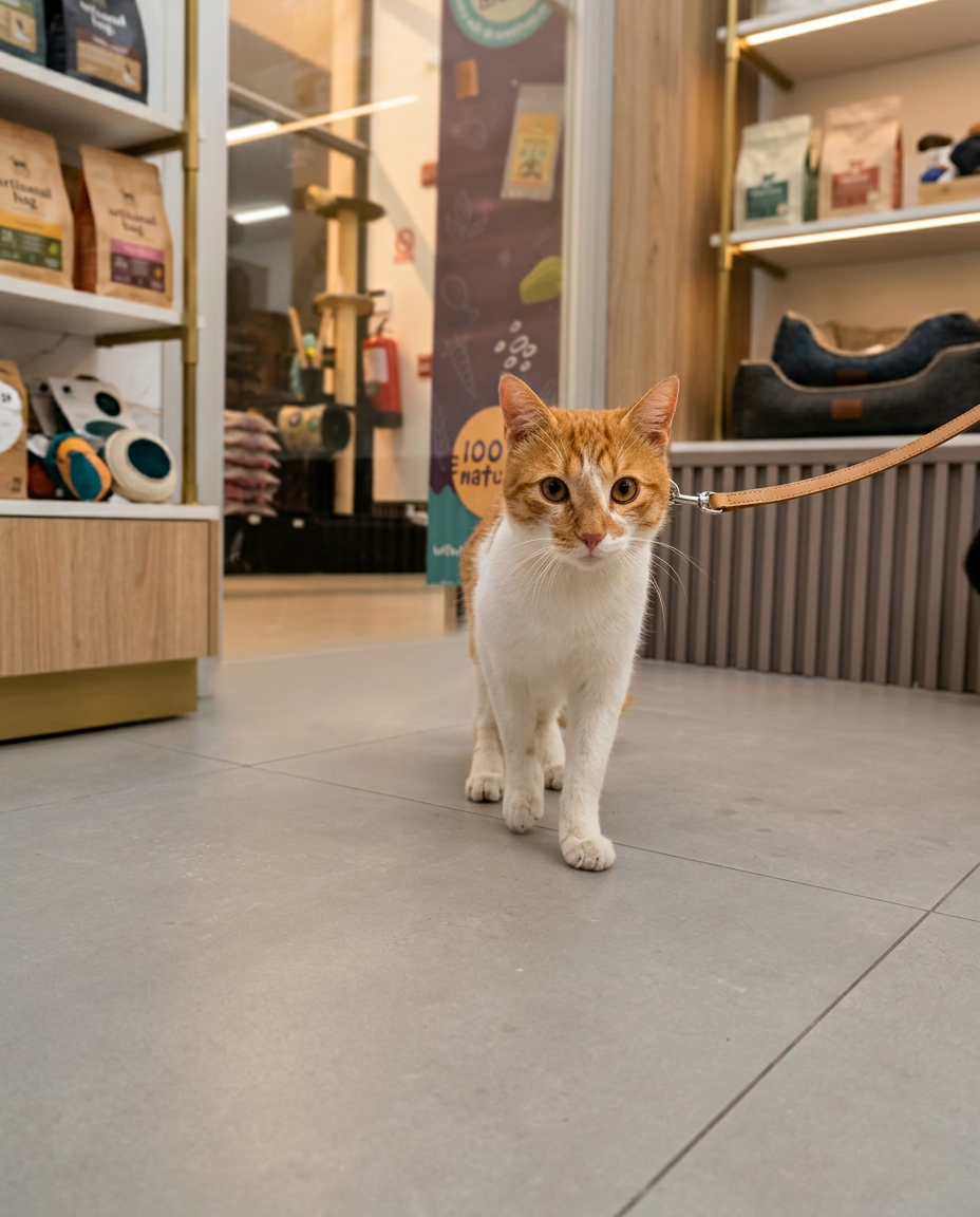 Mascota feliz en tienda NARA